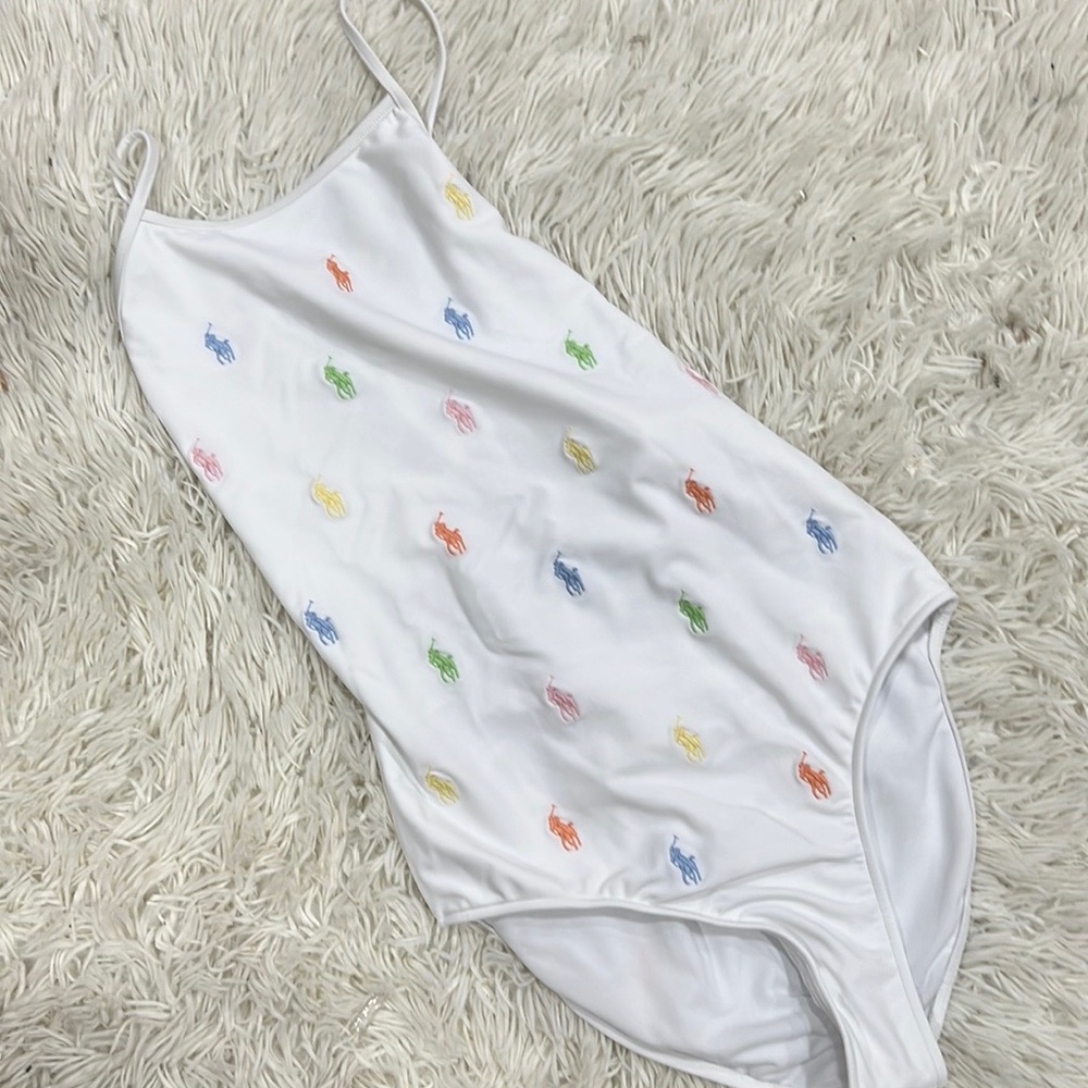 Polo Pony One-Piece Swimsuit white